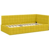 vidaXL Kutni okvir kreveta s uzglavljem Žuta 100 x 200 cm Baršun | shoptok.hr