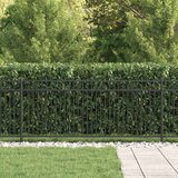  Spike Fence Črna 200 x 130 cm Prašno lakirano jeklo, (5000157958) | Shoptok.si