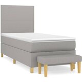  Okvir kreveta s oprugama i madrac svjetlosivi 80x200cm tkanina | shoptok.hr