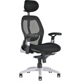  Vrtljiv pisarniški stol SATURN 130, nosilnost 130 kg, črno mrežasto naslonjalo / črn sedež | Shoptok.si