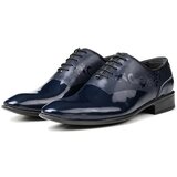 Ducavelli Tuxedo Genuine Leather Men's Classic Shoes Navy Blue Cene