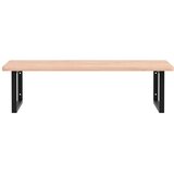 Zidna polica za umivaonik od čelika i masivne bukovine Smeđa 100 x 60 x 2.5 cm | shoptok.hr