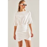 Bianco Lucci Women's Elastic Waist Pleated Front Dress Cene
