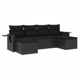 Maison Chic Seti vrtnega pohištva - Vrtna garnitura - Vrtni pohištvo set 6-delna z blazinami črna poli ratan, (21807320) | Shoptok.si