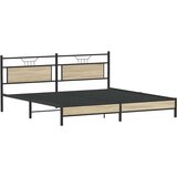 Metalni okvir kreveta bez madraca boja hrasta sonome 193x203 cm | shoptok.hr