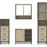 vidaXL 4-dijelni set kupaonskog namještaja boja hrasta sonome drveni | shoptok.hr