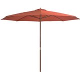  Vrtni suncobran s drvenom šipkom 350 cm boja cigle | shoptok.hr