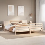 vidaXL Knjižna postelja brez vzmetnice 200x200 cm trdna borovina Cene