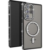 AVIZAR Diamantno ohišje za Samsung Galaxy S24 Ultra MagSafe Contour Strass, Črna, (5000016059) | Shoptok.si