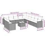  12-dijelni set vrtnih sofa poliratan s jastucima svijetlosivi | shoptok.hr
