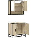  2-dijelni set kupaonskog namještaja boja hrasta sonome drveni | shoptok.hr