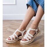 Gemre White gladiator sandals with buckle Dunara | ePonuda.com