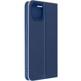 AVIZAR Ovitek Folio za iPhone 14, Luna Book Carbon - moder, (20670487) | Shoptok.si