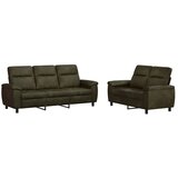  Set sofe 2 pcs Maslinasto zelena Umetnička suknja koža - Vojska zelena 2-sjedalo (120 cm) + 3-sjedalo | shoptok.hr