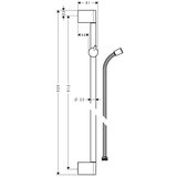 Hansgrohe 27614000 Unica pomična tuš konzola 900 mm | Shoptok.si