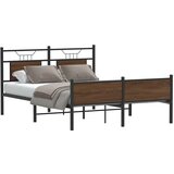 vidaXL Posteljni okvir brez vzmetnice hrast 140x190 cm inženirski les | Shoptok.si