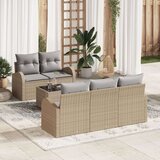  6-dijelni vrtni sofa set s jastučićima bež poli ratan Cijene