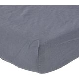 HOMESCAPES dark grey linen fitted sheet, 120x190 cm, (20747743) Cene