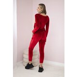Kesi Red velour set with frills at the back | shoptok.hr