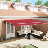 vidaXL Automatska uvlačiva tenda crvena 500x300 cm, Tenda zamjenska tkanina za okvir 5x3 m crvena Cijene