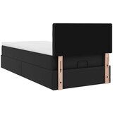 vidaXL Otomanski posteljni okvir z vzmetnico črn 90x190 cm um. usnje | Shoptok.si