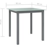  Vrtni stol svjetlosivi 80 x 80 x 74 cm od aluminija i stakla | shoptok.hr