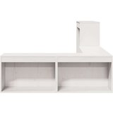 vidaXL Nočna omarica z mizo bela 232x112x75 cm trdna borovina | Shoptok.si