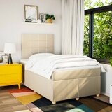  Krevet s oprugama i madracem krem 120 x 200 cm od tkanine | shoptok.hr