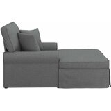  Ležaljka s suknjom s jastukom 3 pcs Tamno siva tkanina | shoptok.hr