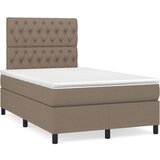  Krevet s oprugama i madracem LED smeđesivi 120x190cm od tkanine | shoptok.hr