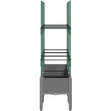  Vrtna sadilica s rešetkom svjetlosiva 120 x 40 x 142 5 cm PP | shoptok.hr