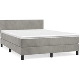  s oprugama i madracem svjetlosivi 140x190 cm baršunasti | shoptok.hr