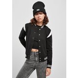 Urban Classics Women's Organic College Sweat Jacket Sweatshirt Black/White Cene