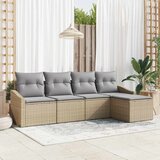  Set sofe 5 kom. Bež i svijetlo siva poliratan 233 x 117 x 85 cm | shoptok.hr