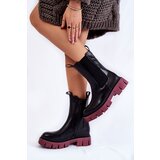 EVENTO Women's Worker Boots On The Platform Black and burgundy Aliana | ePonuda.com