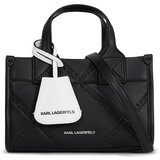 Karl Lagerfeld Ročna torbica črna / srebrna / off-bela | Shoptok.si