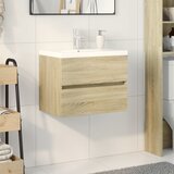 The Living Store Kopalniško pohištvo 2 kosa keramika in inženirski les - Kopalniška Garnitura, (21661615) | Shoptok.si