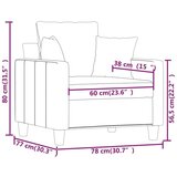  Fotelja svjetlosiva 60 cm od tkanine | shoptok.hr