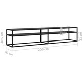 TV ormarić crni 200 x 40 x 40,5 cm od kaljenog stakla | shoptok.hr