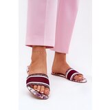 Boto Patterned Flat Sandals Women Bordeaux Leysi | shoptok.hr