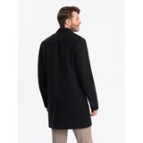 Ombre Single-breasted long men's suit style coat - black | Shoptok.si