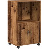 Ormarić s kotačima boja staro drva 55x40x91cm konstruirano drvo | shoptok.hr