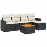 Maison Chic Seti vrtnega pohištva - Vrtna garnitura - Vrtni pohištvo set 6-delna z blazinami črna poli ratan, (21807248) | Shoptok.si