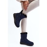 Boto Women's snow boots with zipper and fur lining navy blue Zeuna | Shoptok.si