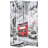 vidaXL Zložljiv paravan 120x170 cm londonski avtobus črn in bel Cene