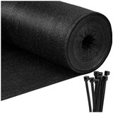 Crna mreža za sjenu 140 GSM 1,5 × 25 m (100 traka) | shoptok.hr