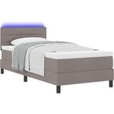 Box Spring krevet s madracem i LED svjetlom taupe 80 x 200 cm tkanina | shoptok.hr