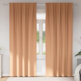  Zavjese sa zavjesama 2 pcs Svjetlosmeđa 225 x 140 cm Poliester | shoptok.hr