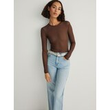 Reserved prosojna bluza - rjava | Shoptok.si