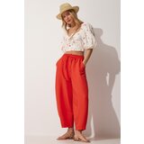 Women's Pink Linen Baggy Baggy Pants | Shoptok.si